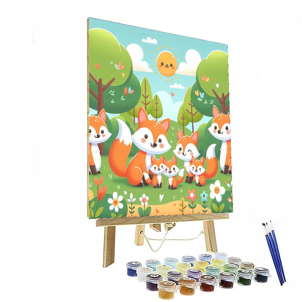 Curious Fox Family Painting Number Kit