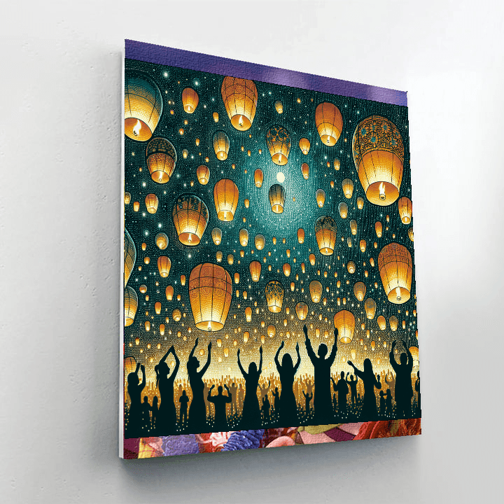 Pingxi Sky Lantern Festival - Taiwan Paint By Color