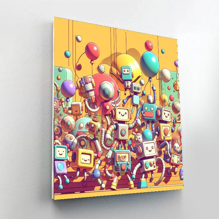 Jolly Robot Party Paint By Numbers