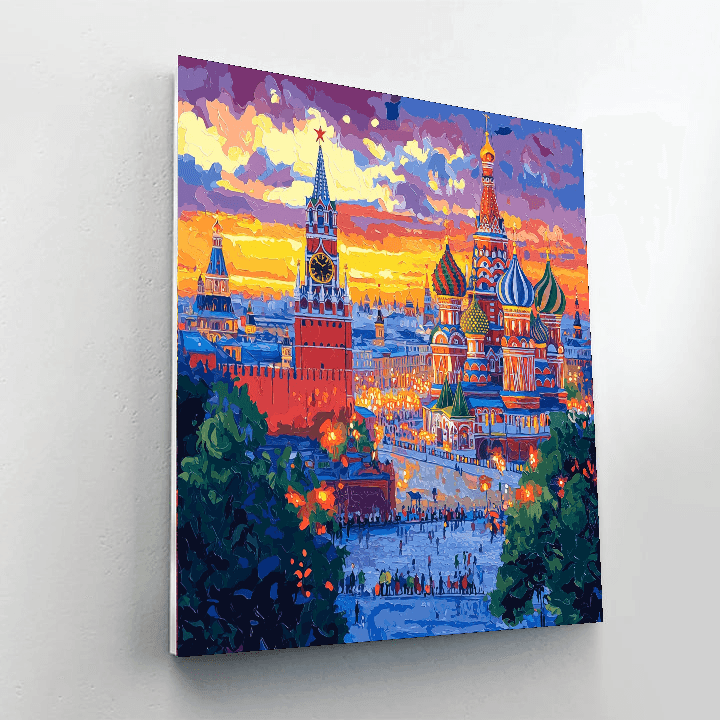 Red Square Numbered Painting Kits