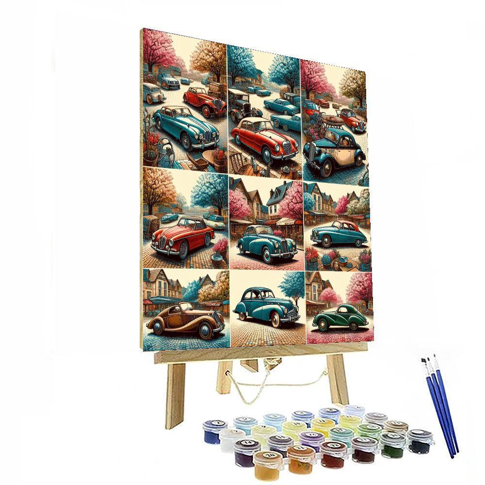 Nostalgic Vintage Cars Numbered Painting Kits