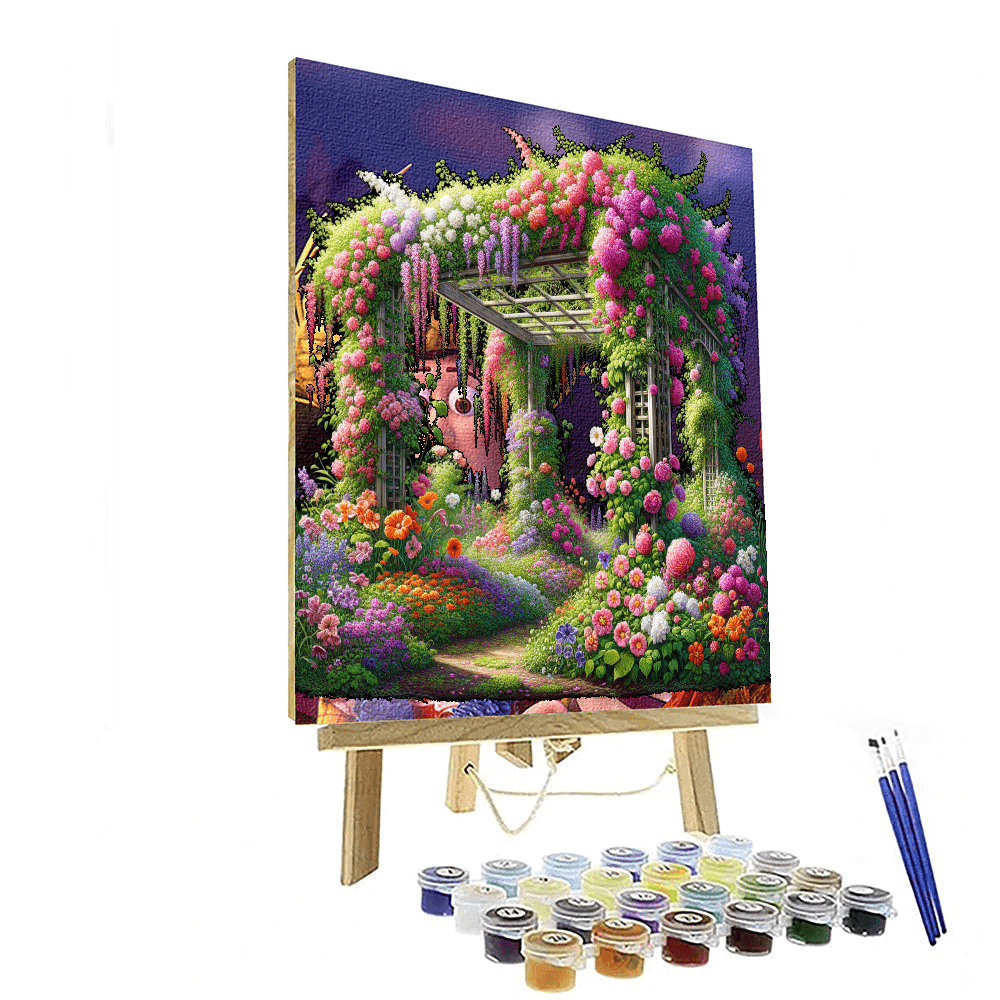 Lovely Garden Trellis Painting Number Kit
