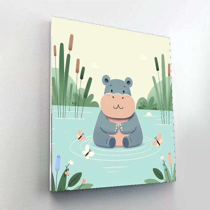Gentle Hippo Haven Paint By Color