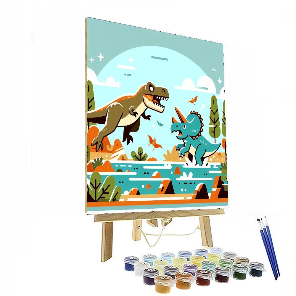 Dinosaur Battle Royale Paint By Numbers Kits