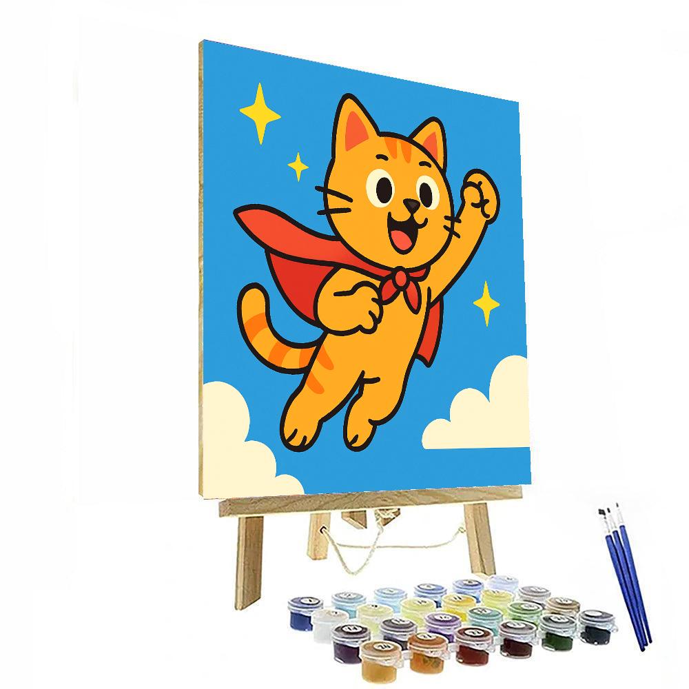Daring Superhero Cat Paint By Number