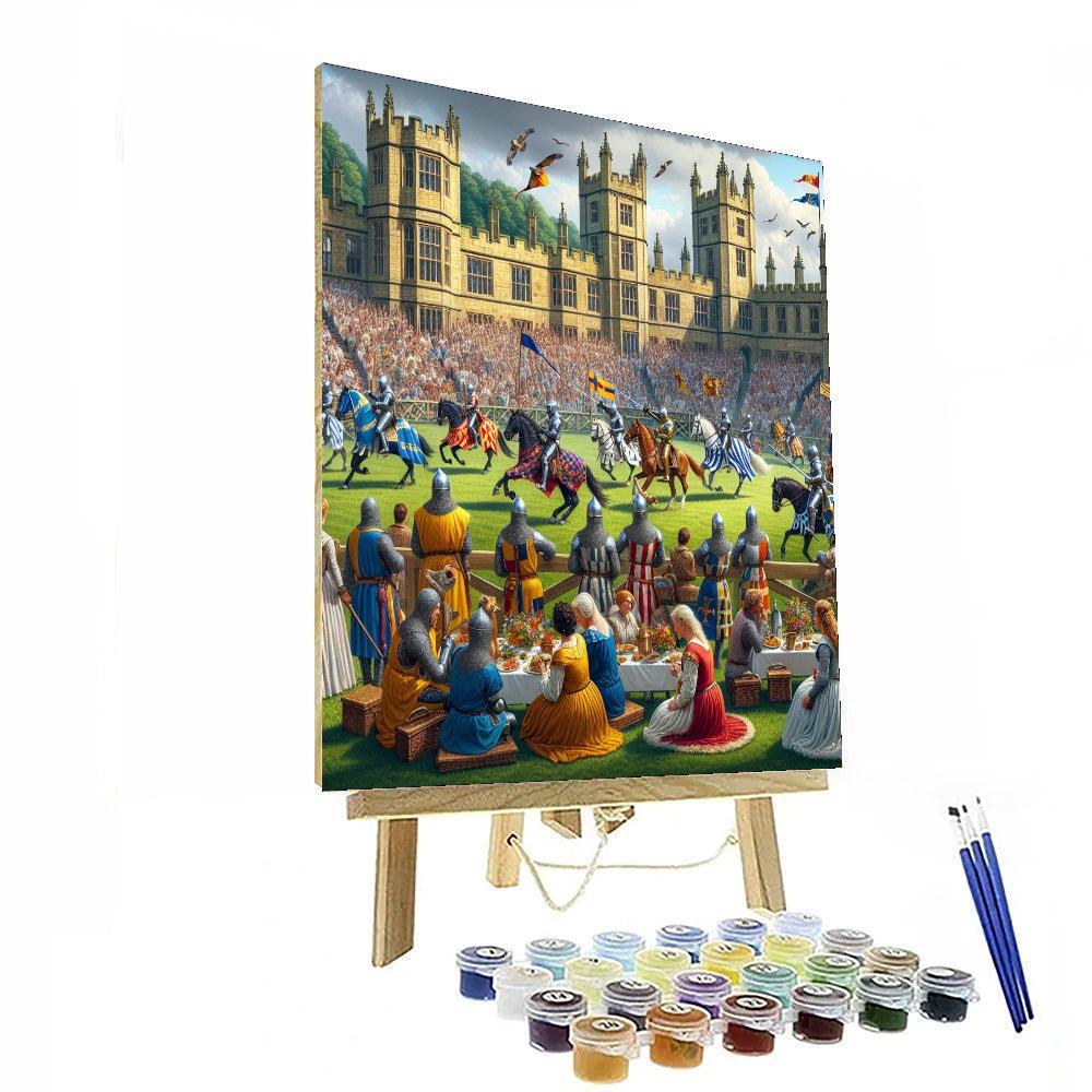 Jousting Tournament At Leeds Castle Painting Number Kit