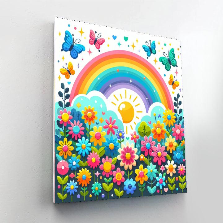 Bright Rainbow Garden Numbered Painting Kits
