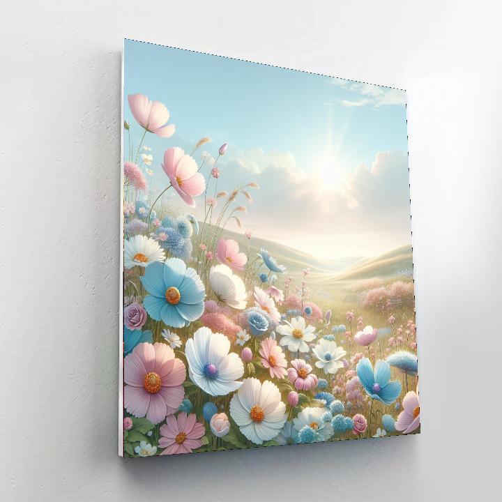 Blossoming Meadow's Pastel Bliss Painting By Numbers Kit