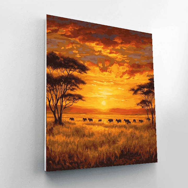 Claude Monet Inspired Wild Savanna Sunsets  Paint By Numbers