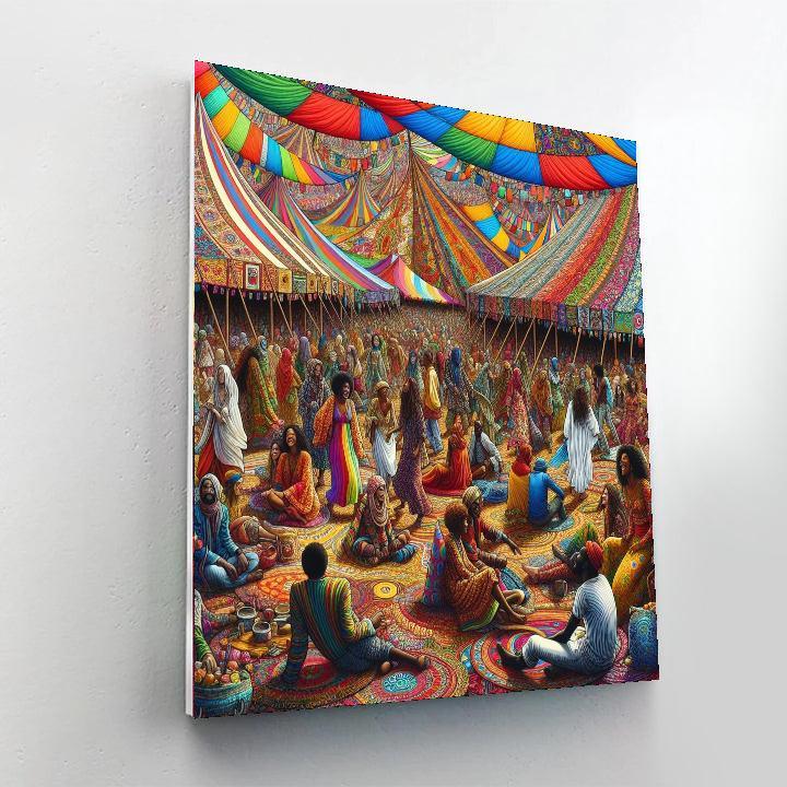 Eclectic Bohemian Festival Number Painting