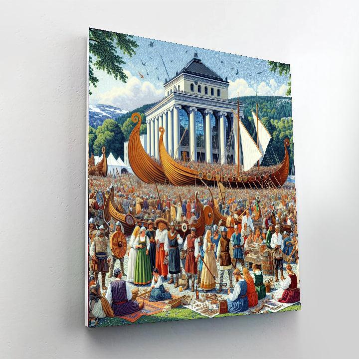 Vikingskipshuset Summer Festival - Norway Number Painting