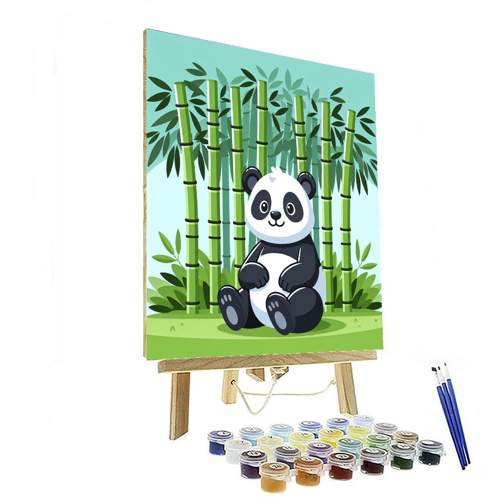 Charming Panda Bamboo Grove Painting By Numbers Kit