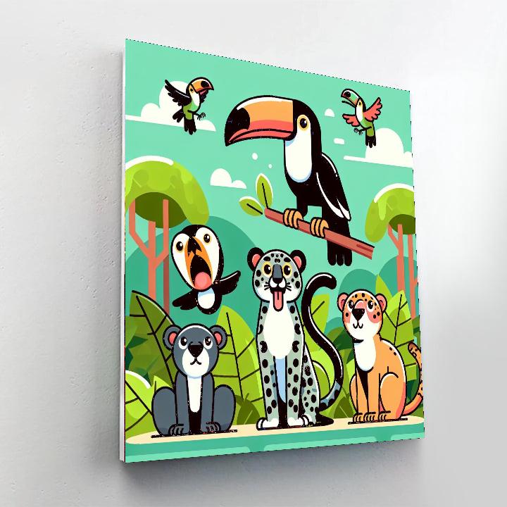 Rainforest Animal Exploration Paint By Numbers Art