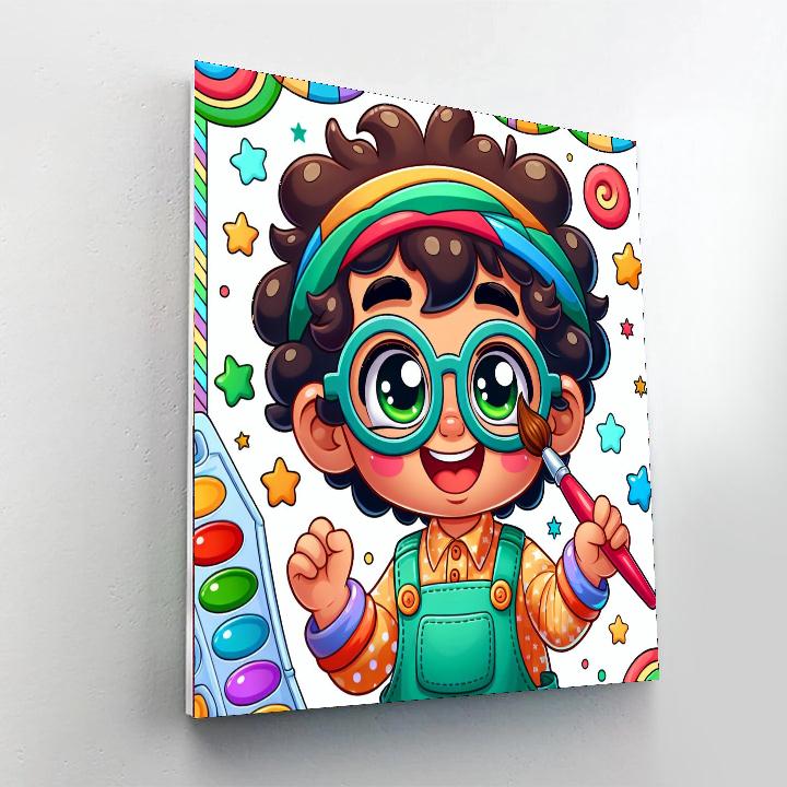 Curly Kiddo DIY Paint By Numbers