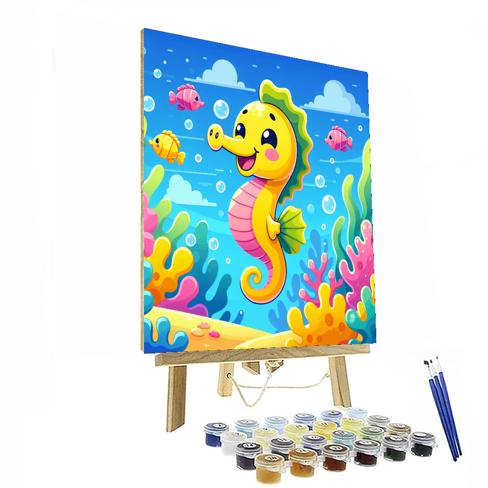 Delightful Seahorse Painting Number Kit