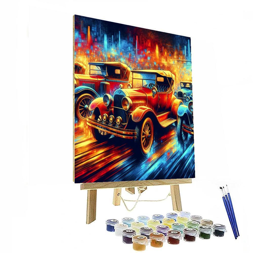 Vintage Vehicle Adventure Painting By Numbers Kit