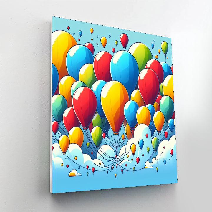 Colorful Balloon Race Paint By Numbers Art