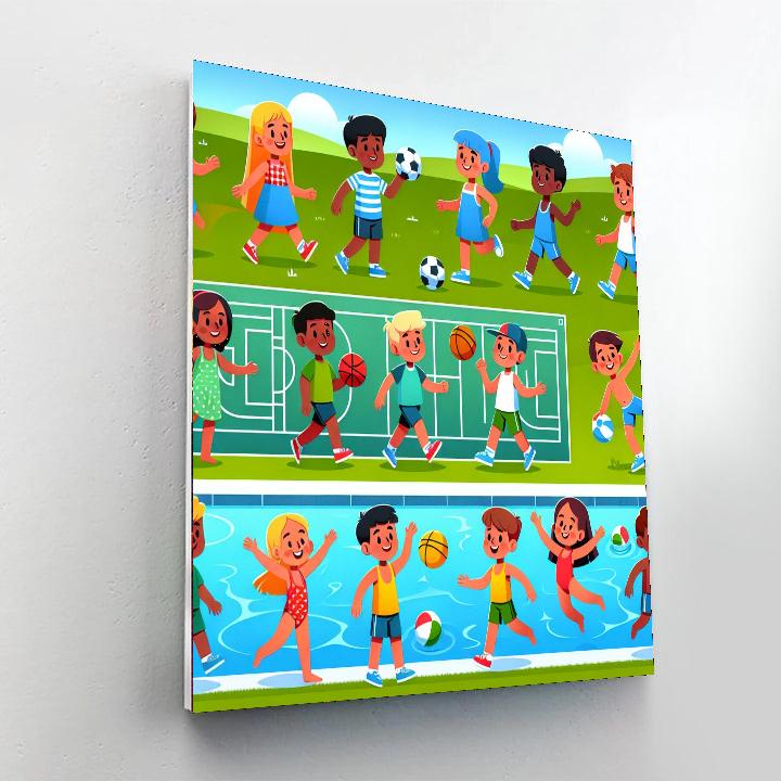 Sports Stars In Action Paint By Color