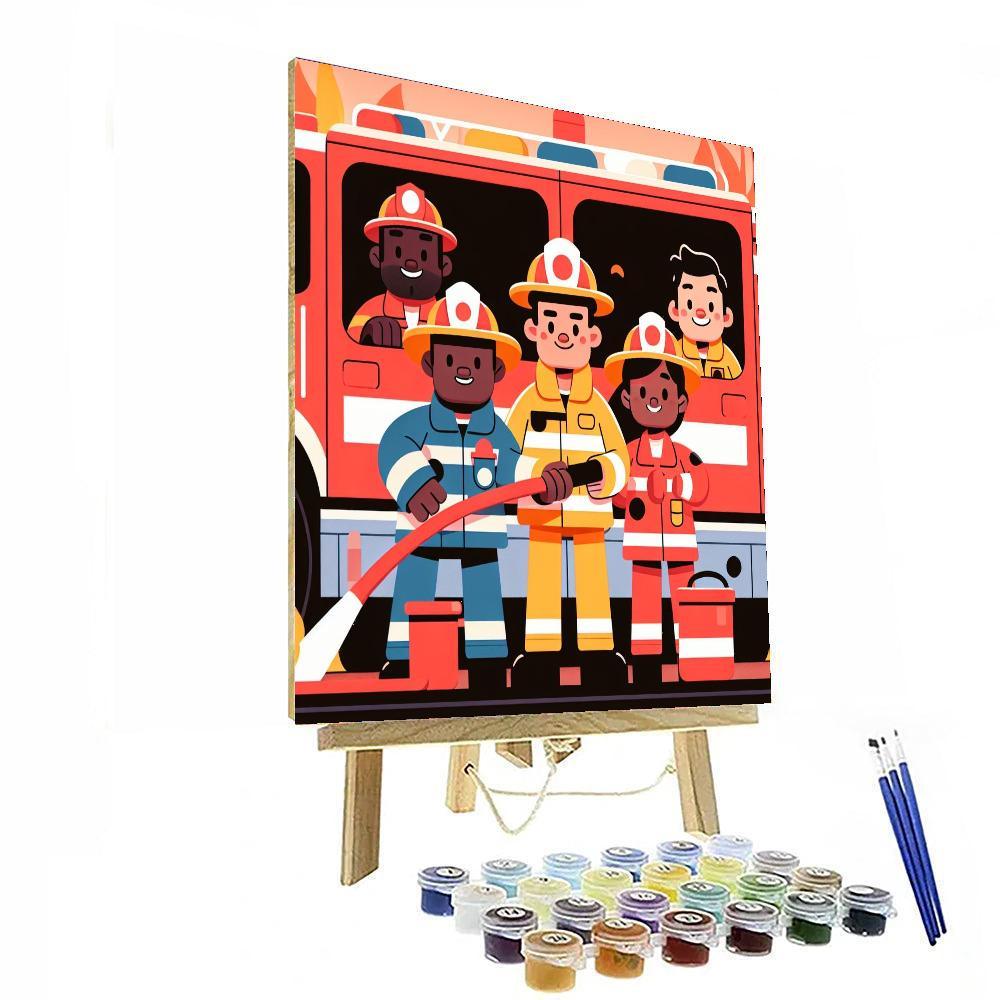 Heroic Firefighters To The Rescue Paint By Numbers Kits