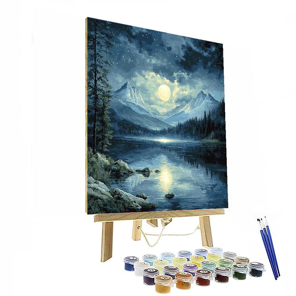 Caspar David Friedrich Inspired Moonlit Landscape Serenity  Paint By Numbers Kits
