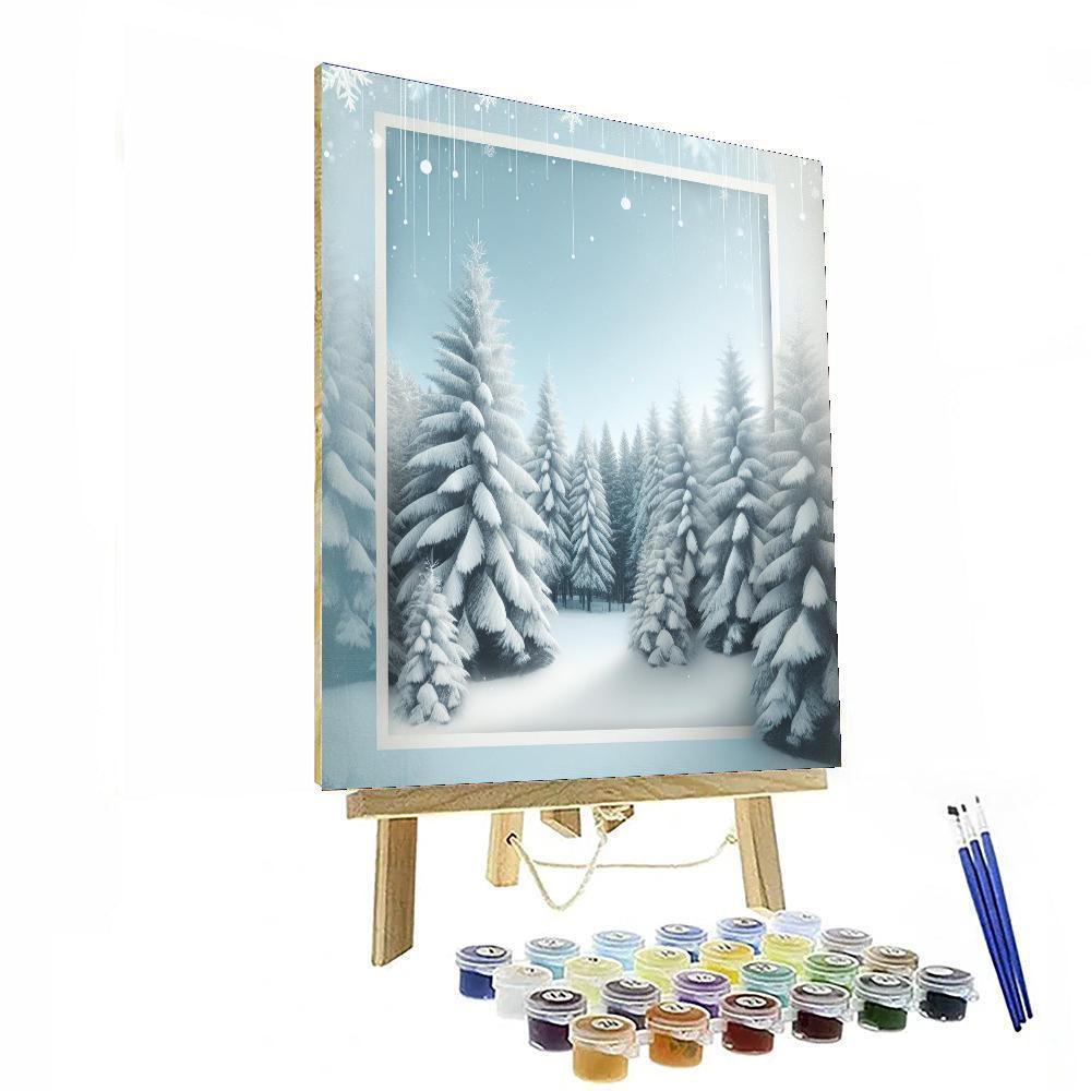 Magical Snowy Forest Paint By Numbers Art