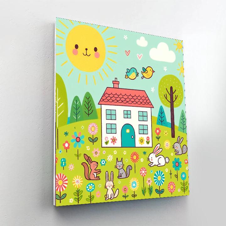 Sunny Doodle House DIY Paint By Numbers