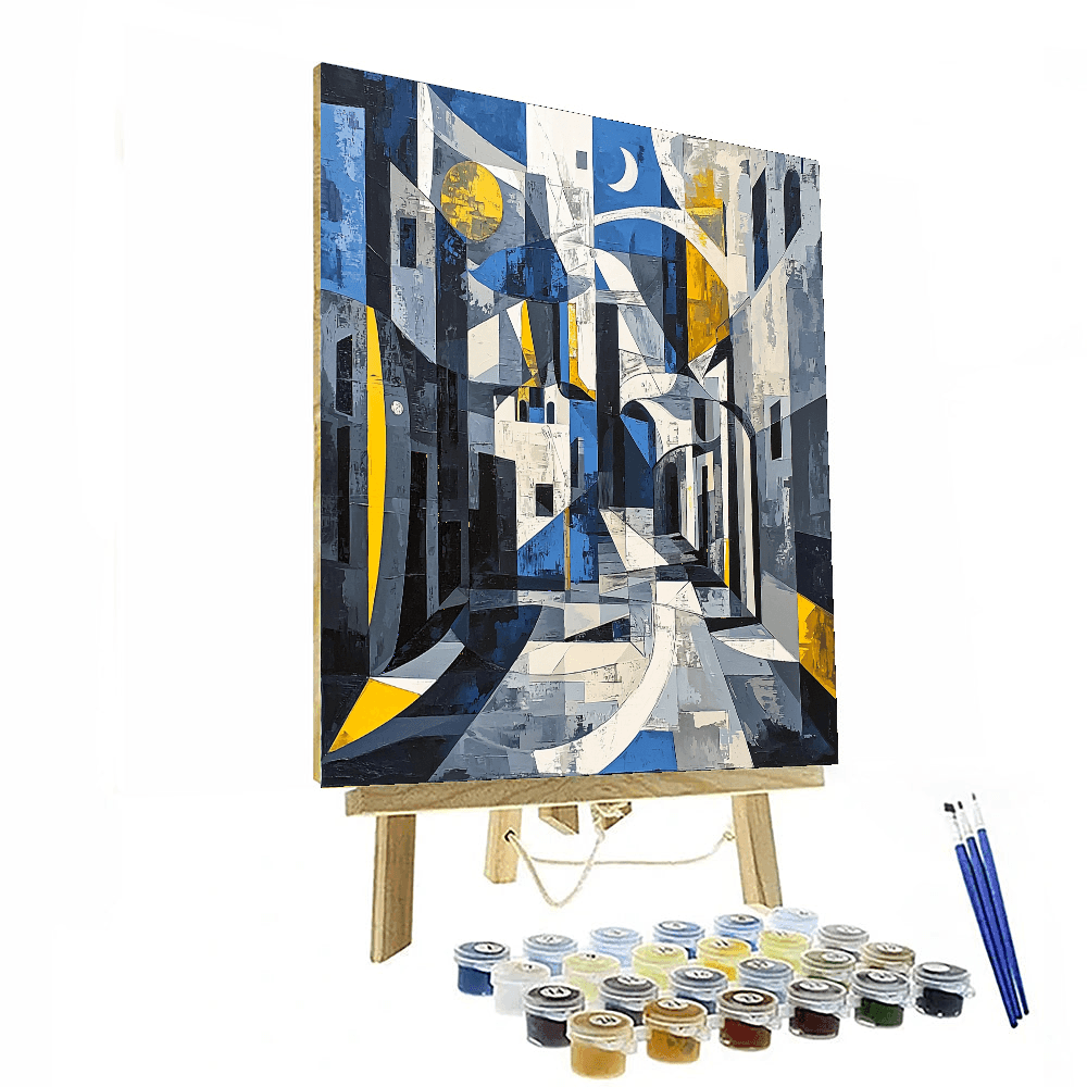 Pablo Picasso Inspired Cubist Cityscape Wonder  Paint By Color