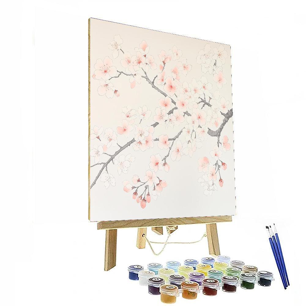 Utagawa Hiroshige Inspired Botanical Sketch In Japanese  DIY Paint By Numbers