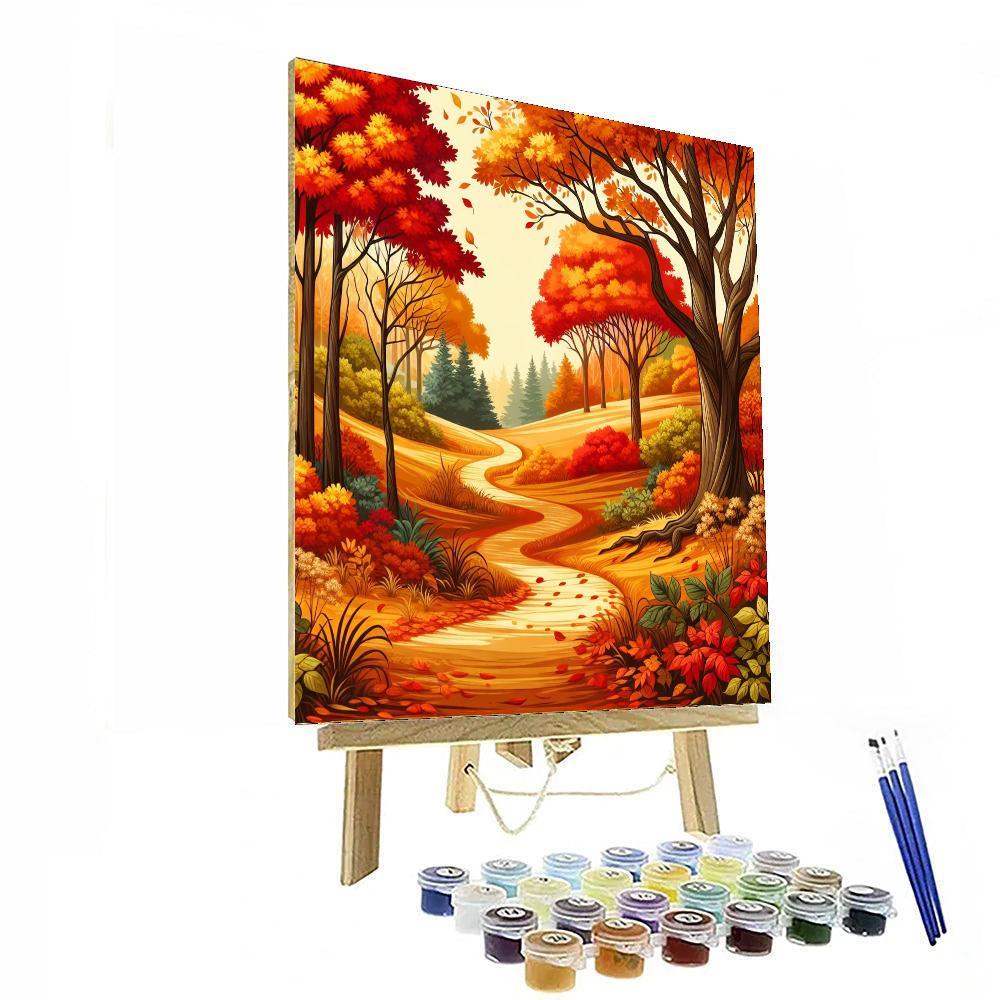Sunlit Autumn Trails Paint By Number