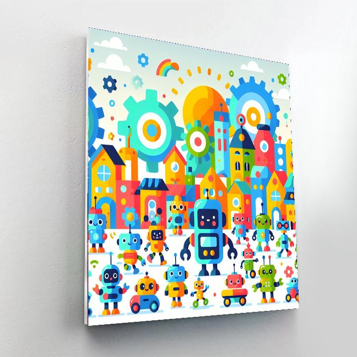 Fantasy Robot World Paint By Numbers