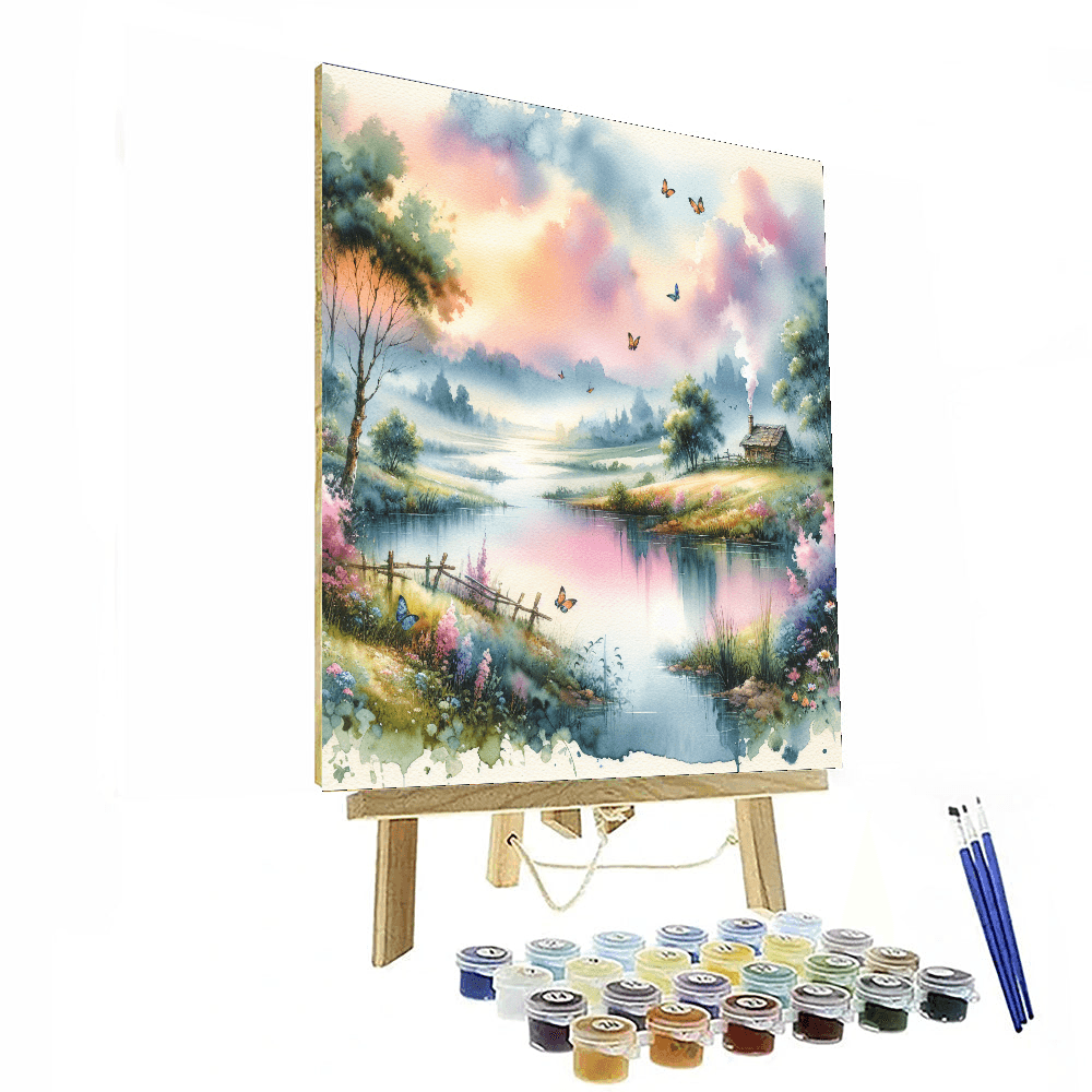 Dreamy Watercolor Scene DIY Paint By Numbers