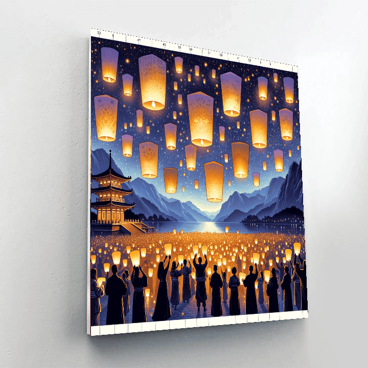 Pingxi Lantern Festival - Pingxi, Taiwan Painting By Numbers Kit