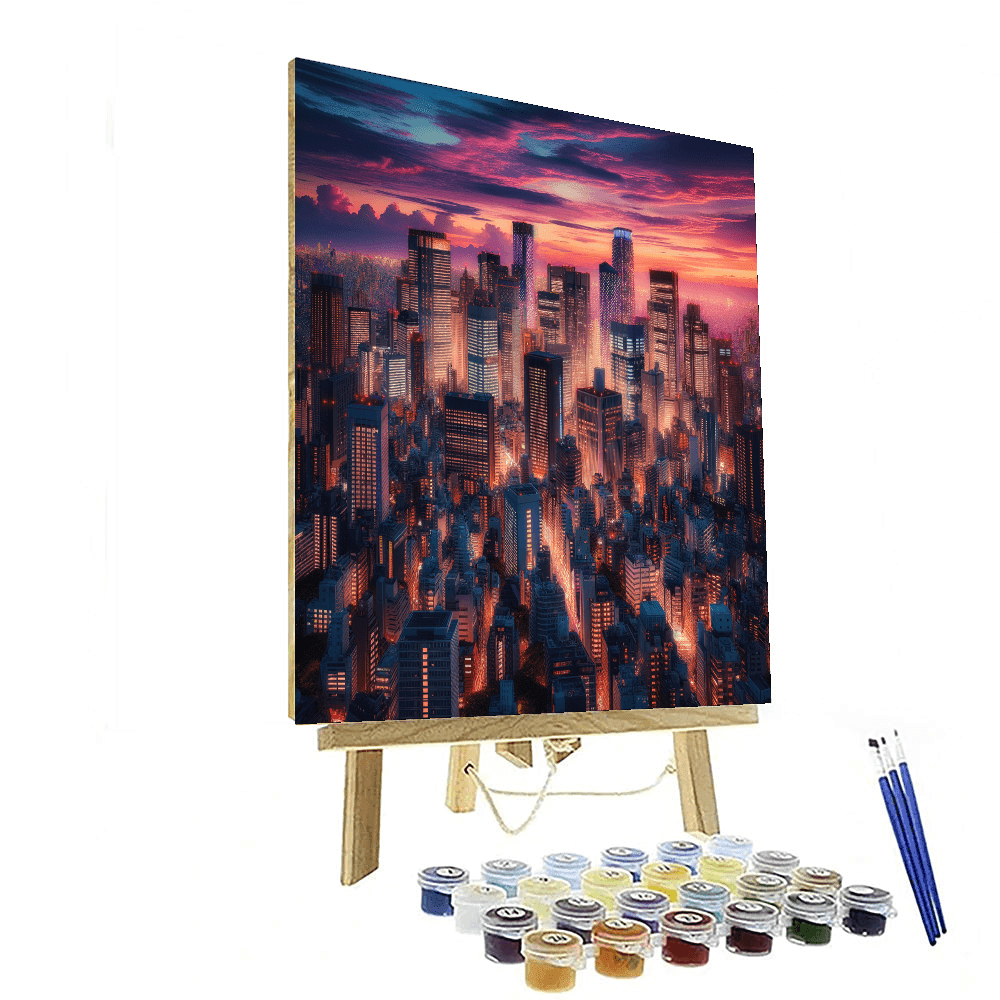 City Skyline at Dusk - DIY Painting By Numbers Kit – Artistry Rack