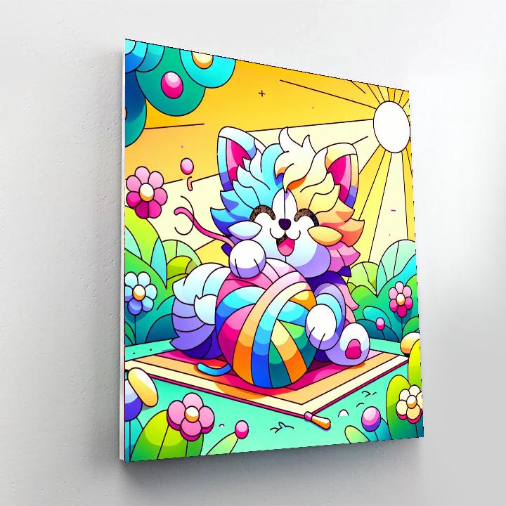 Cute Kitty Playground Painting Number Kit