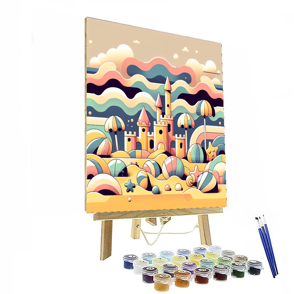 Bright Beach Day Number Painting