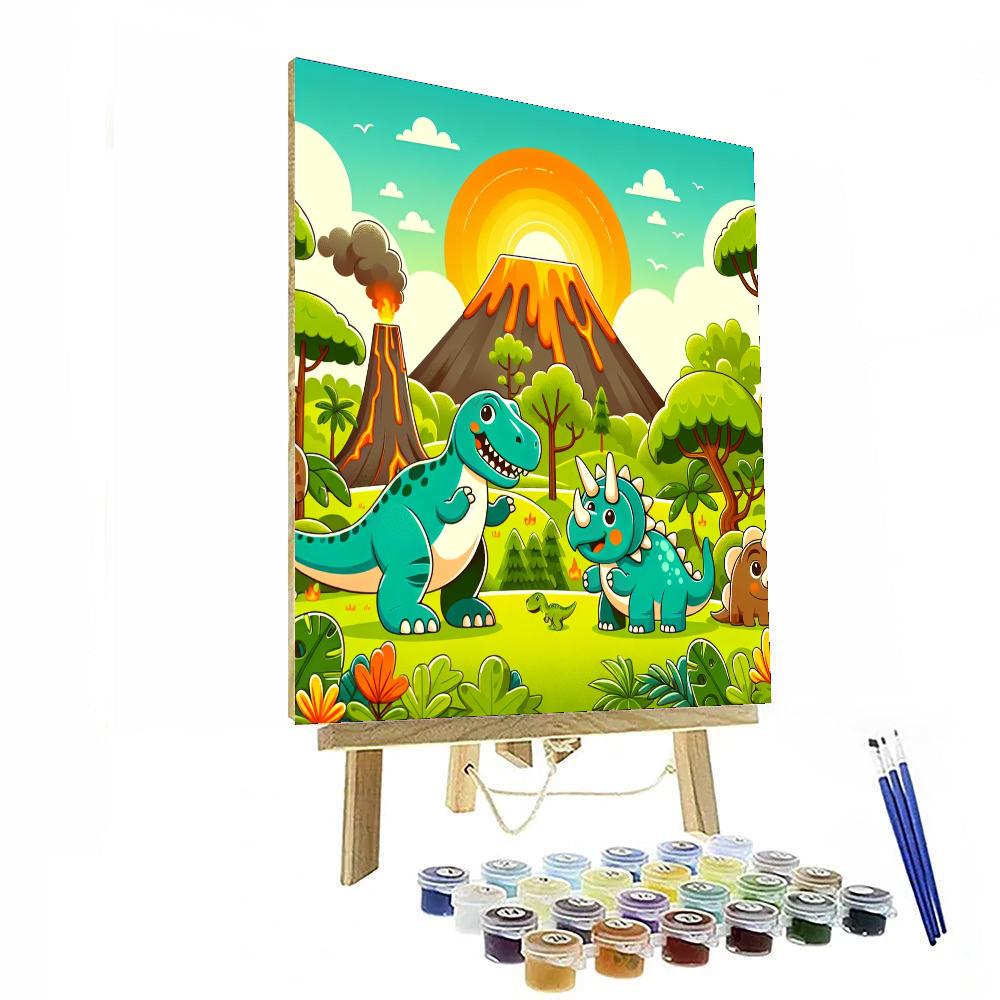 Dino Adventureland Paint By Numbers Art