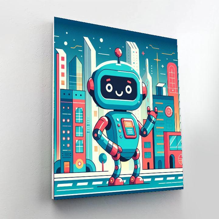 Futuristic Robot City Paint By Number