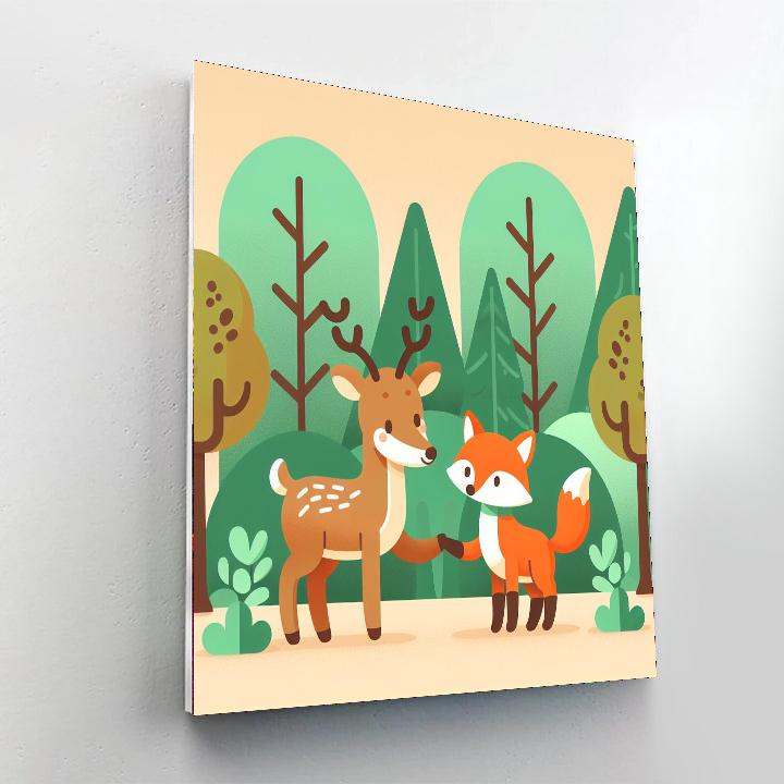 Forest Animal Hideaway Paint By Numbers Art