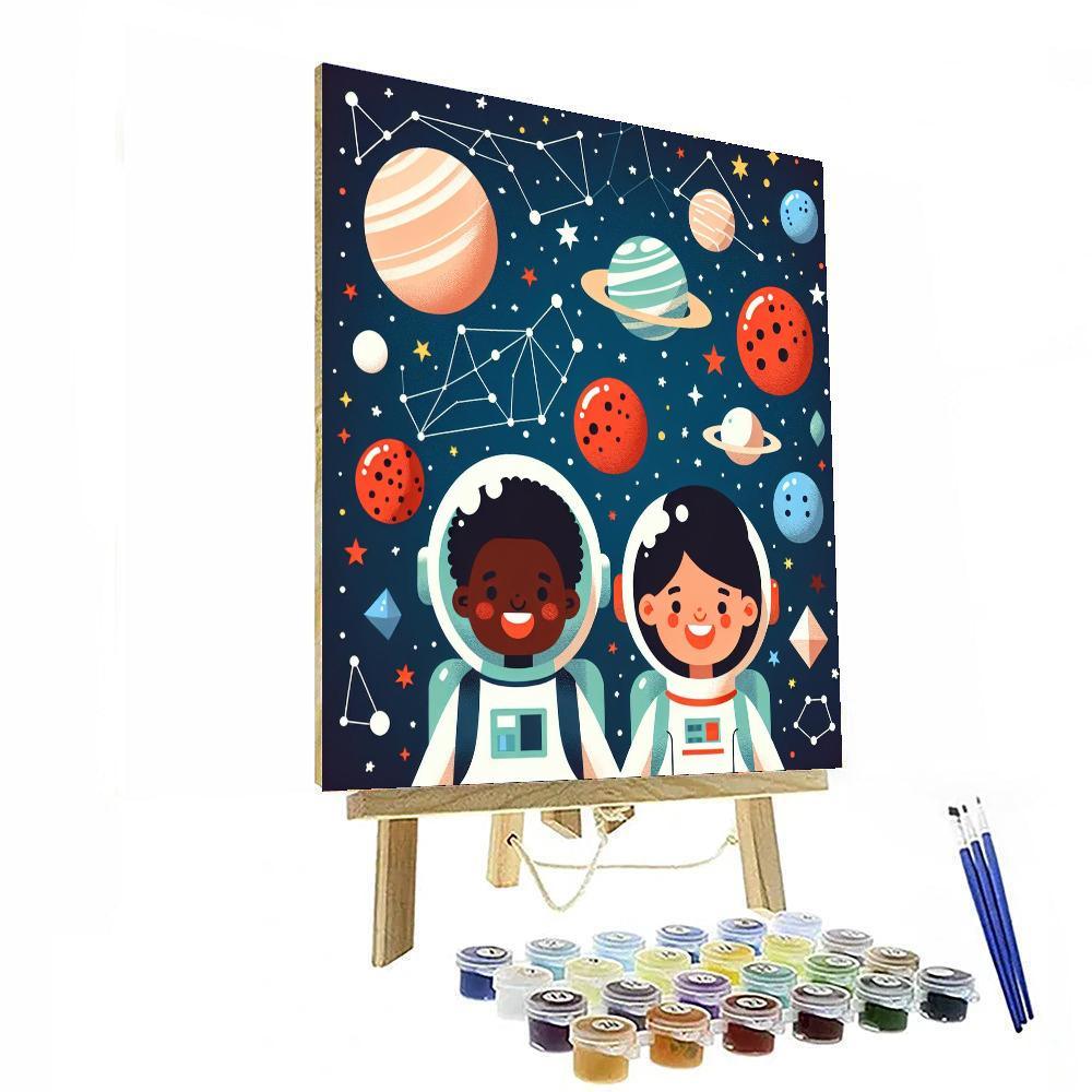 Astronauts In Space Painting By Numbers Kit