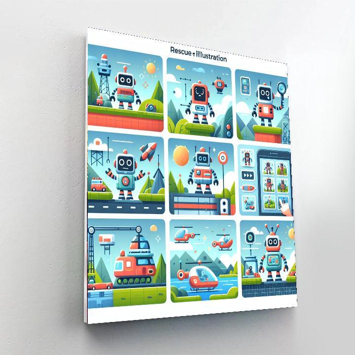 Robot Rescue Adventure Paint By Numbers Kits