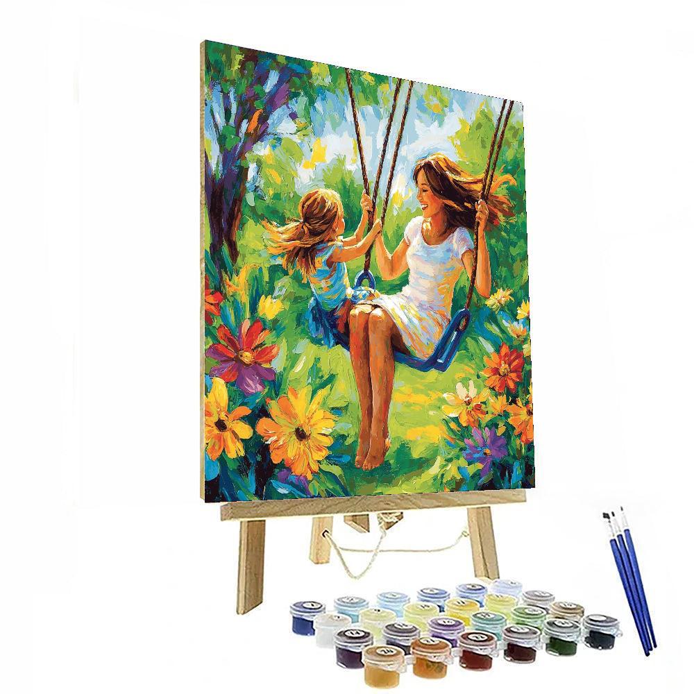 Mom And Me On A Swing Numbered Painting Kits