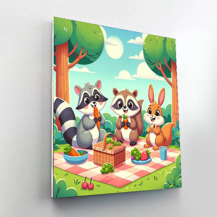 Playful Forest Picnic Numbered Painting Kits