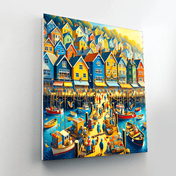 Sunny Seaside Village Painting By Numbers Kit