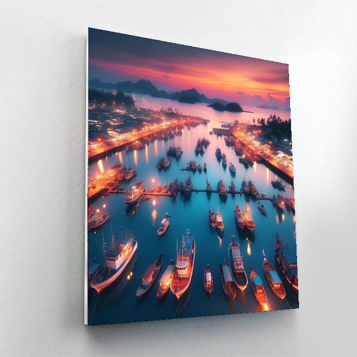 Twilight Over The Harbor Numbered Painting Kits