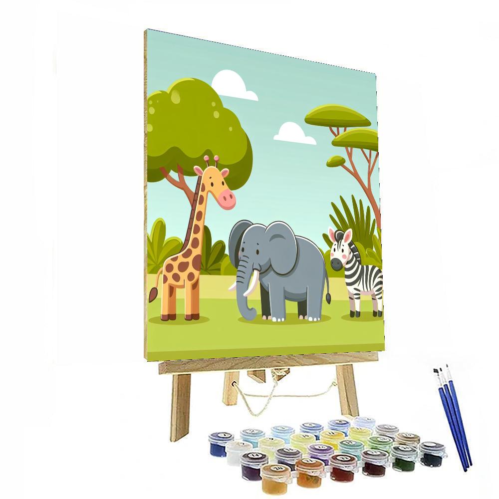 Safari Scene Paint By Numbers Art