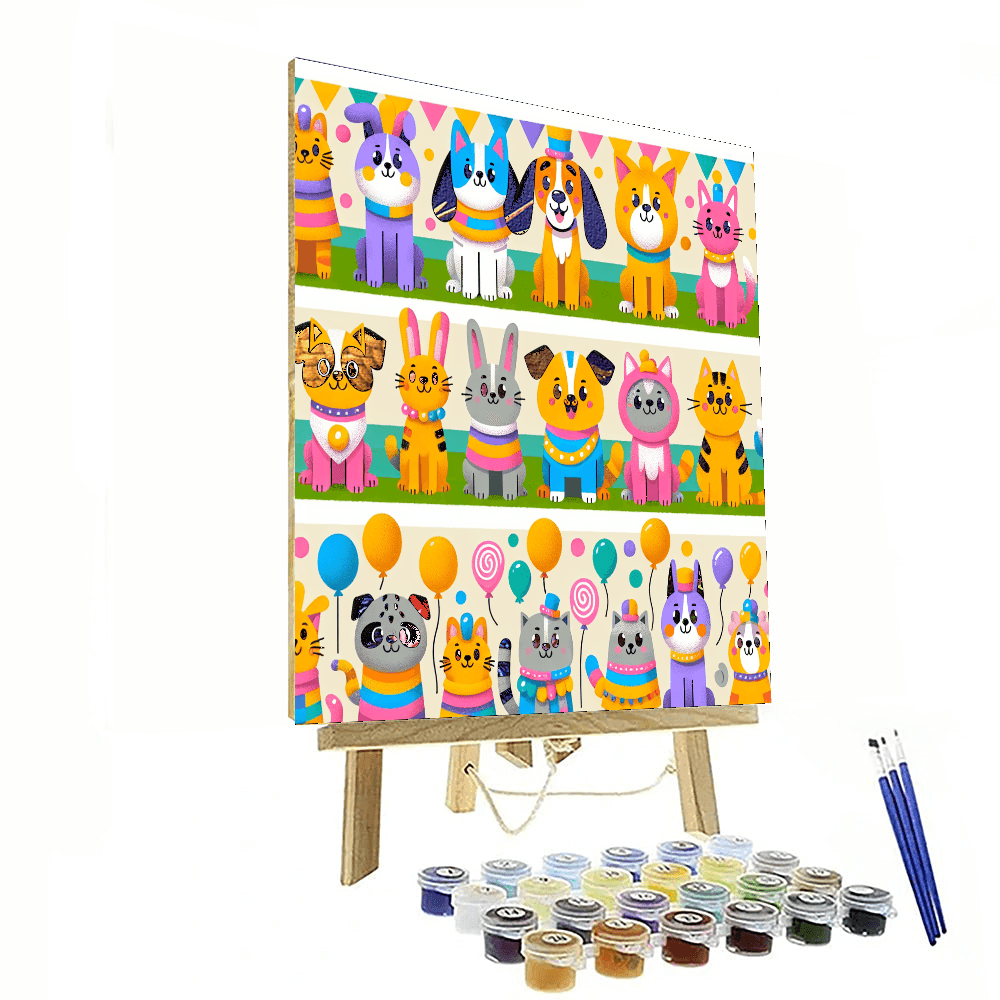 Colorful Pet Parade Painting By Numbers Kit