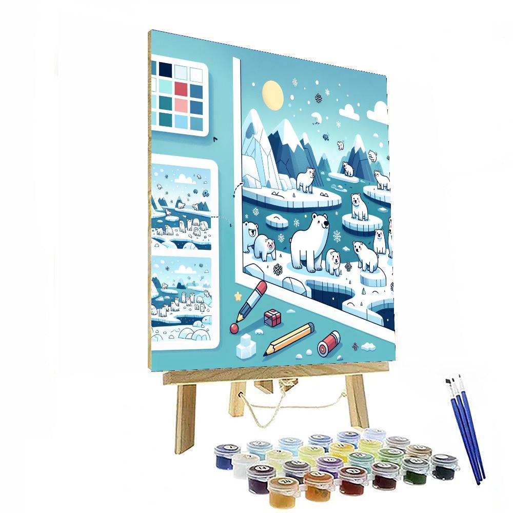 Polar Bear's Snowy Quest Paint By Numbers
