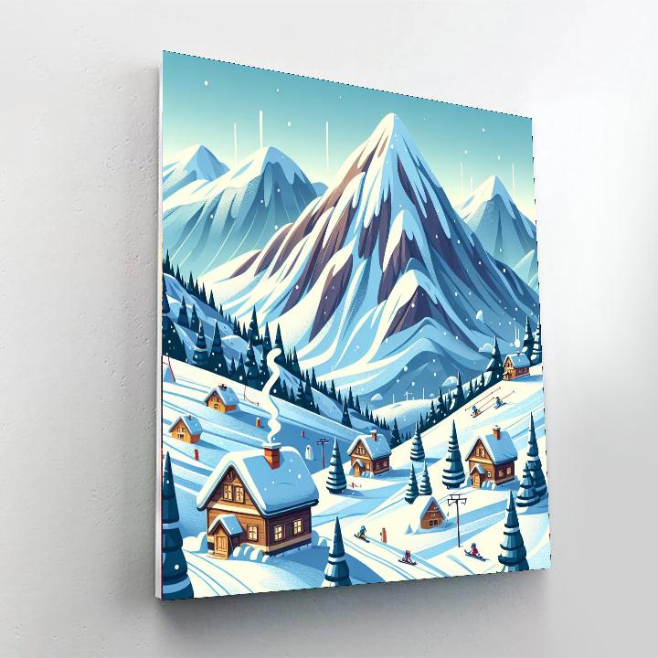 Mountain Ski Expedition Paint By Number
