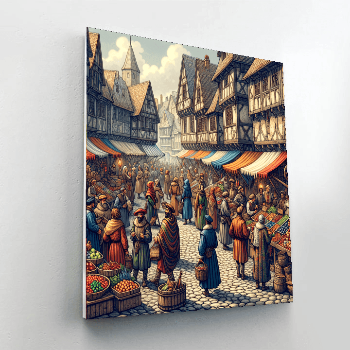 Medieval Market - DIY Painting By Numbers Kit