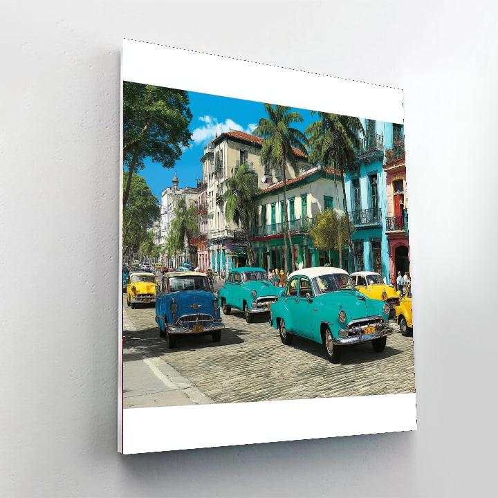 Havana's Vintage Car Tour DIY Paint By Numbers